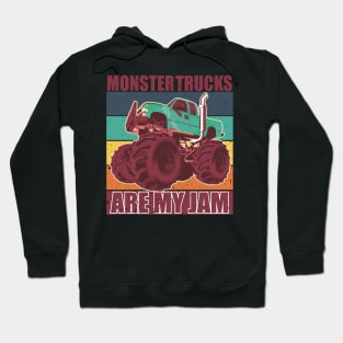 Vintage Monster Truck Are My Jam Retro Hoodie